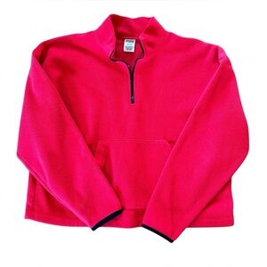 PINK by Victoria's Secret cropped fleece 1/4 zip, red color, teen, cozy